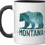 Taza Cerámica Vintage Montana PNW Bear Negro/Blanco