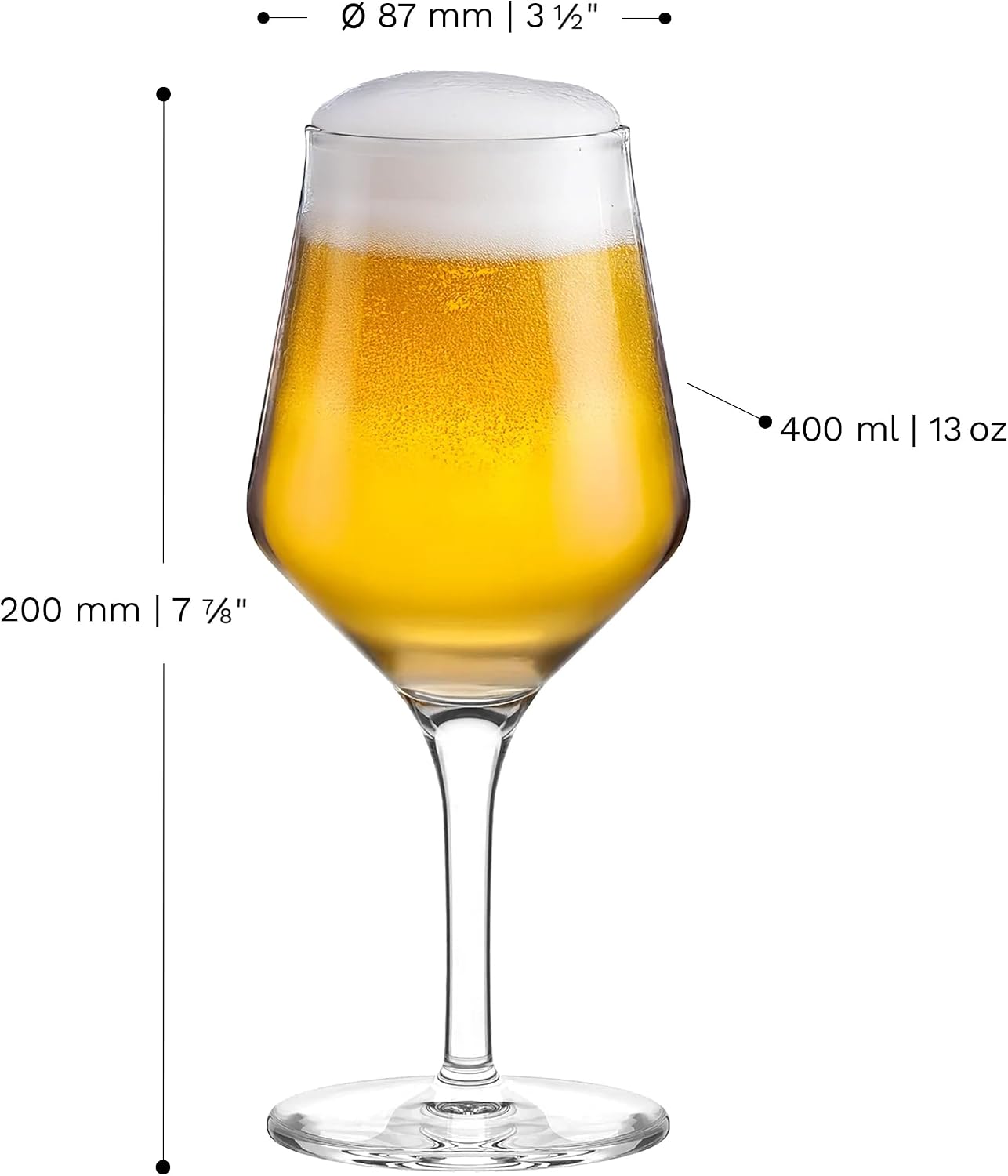Set 6 vasos cristal tulipán 13oz elegantes para pils