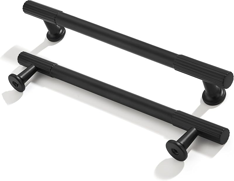 10 Tiradores Gabinete 6" Negro Mate Cajones Cocina