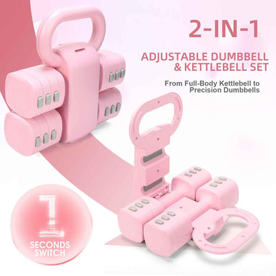 Set 4en1 mancuernas ajustables con pesas 1-2.5kg