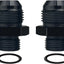 Adaptador riel combustible 10AN Flare a 8AN ORB negro 2 Uds
