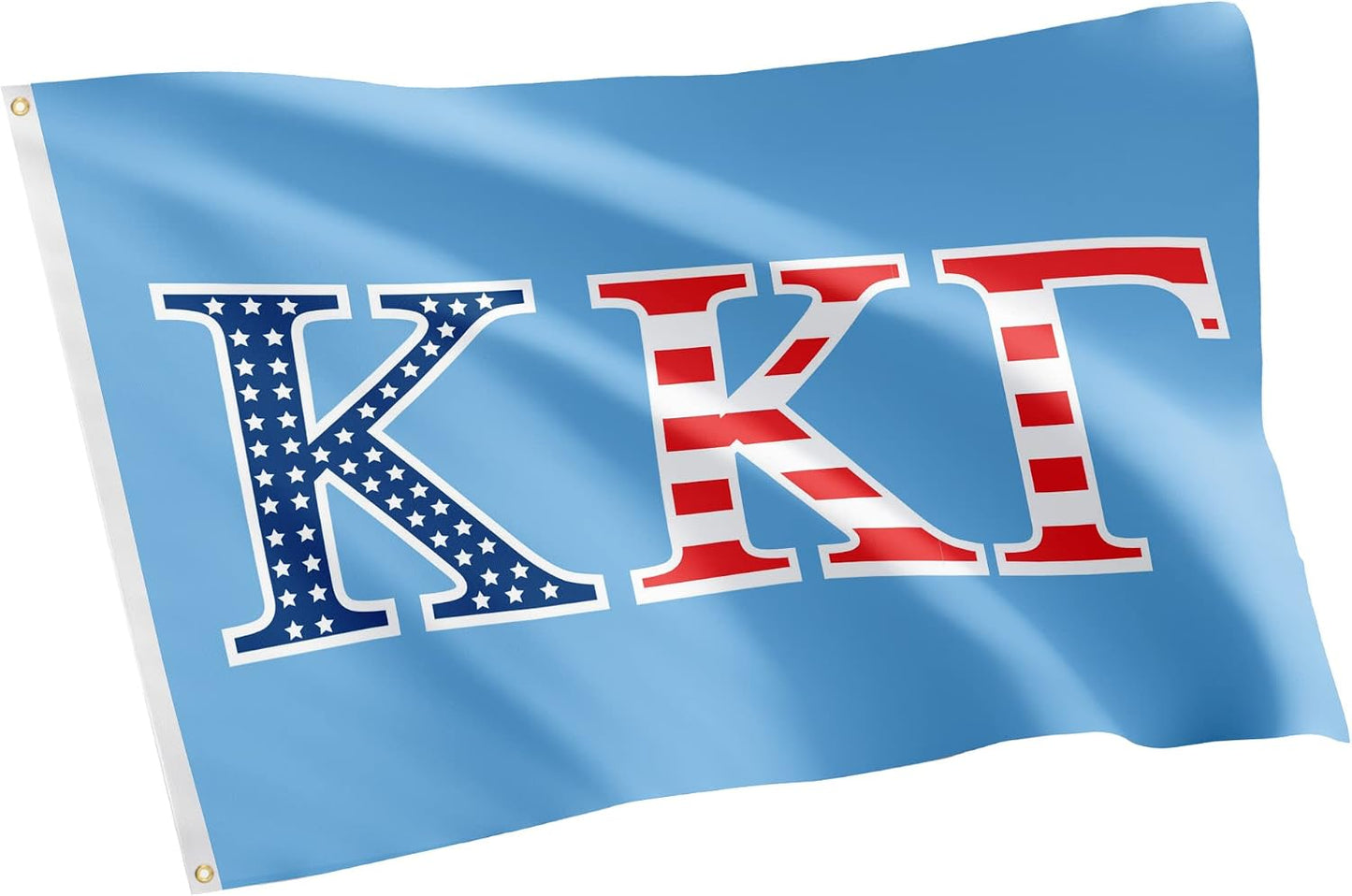 Bandera KKG Estados Unidos 3x5pies decoración hermandad griega