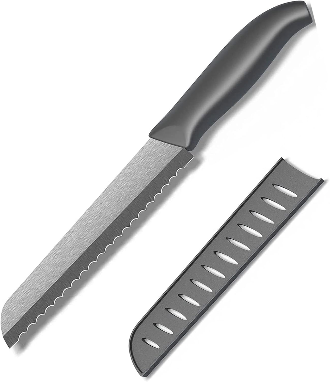 Cuchillo pan cerámica hoja afilada 6pulg con cubierta