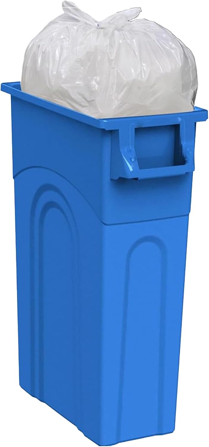 Contenedor reciclaje plástico 23gal perfil delgado azul