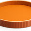Organiz. escritorio bandeja cuero circular naranja