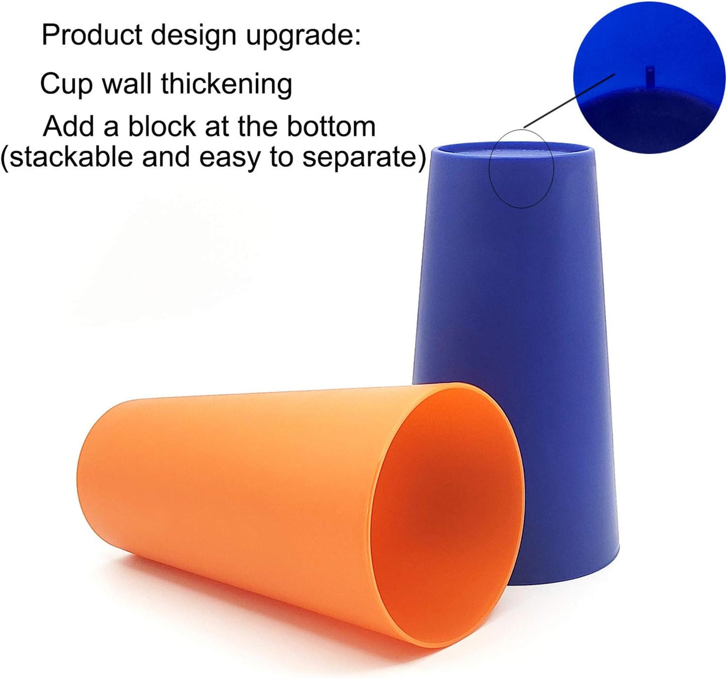 Vasos plástico 32oz set 12 multicolor sin BPA