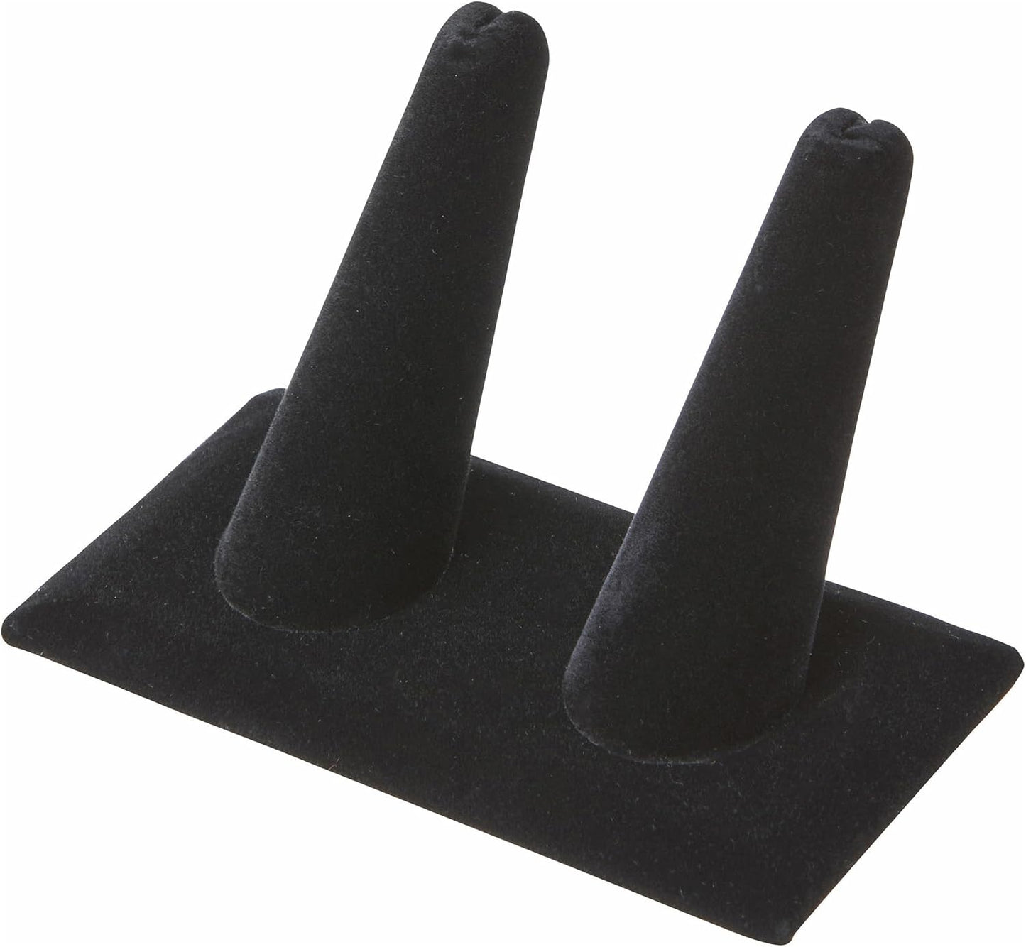 Pantalla dedo anillo terciopelo negro 3.625x2.125x2.25"