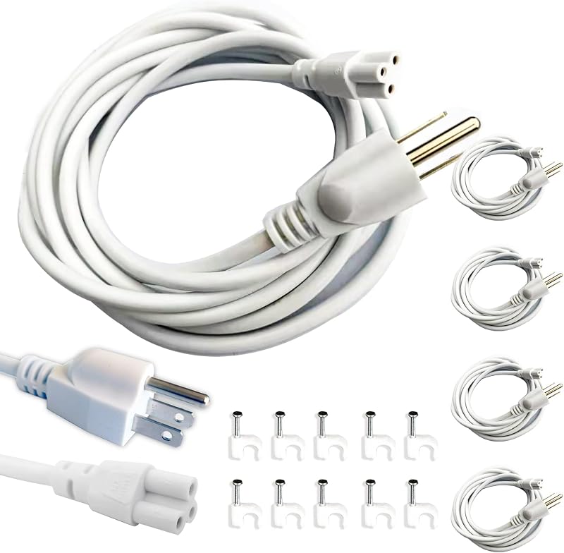 Cable alimentación LED T5 T8 8ft 3 clavijas pack 4
