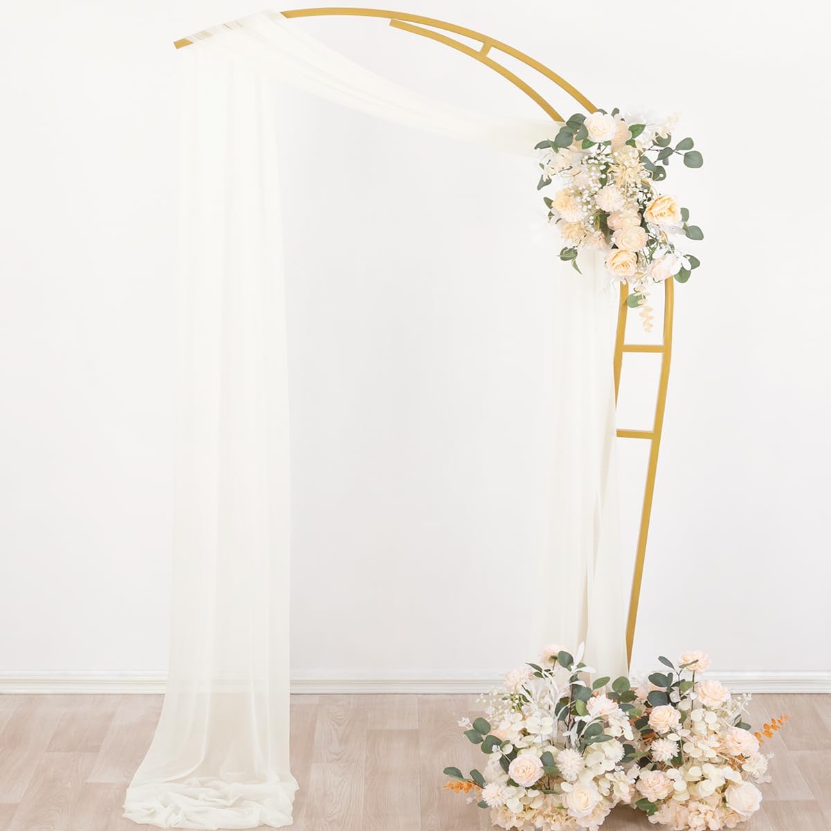 Cortina arco boda blanca 29x20" 4 paneles transparente