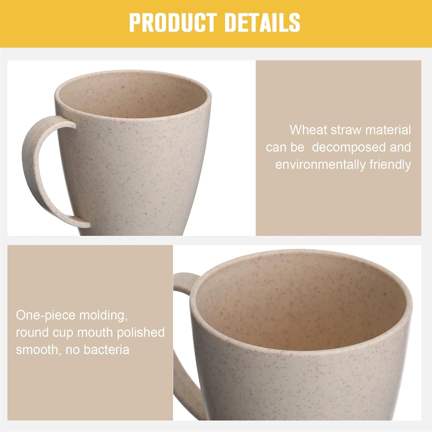 16 Tazas Café Plástico Paja 10oz Reutiliz.