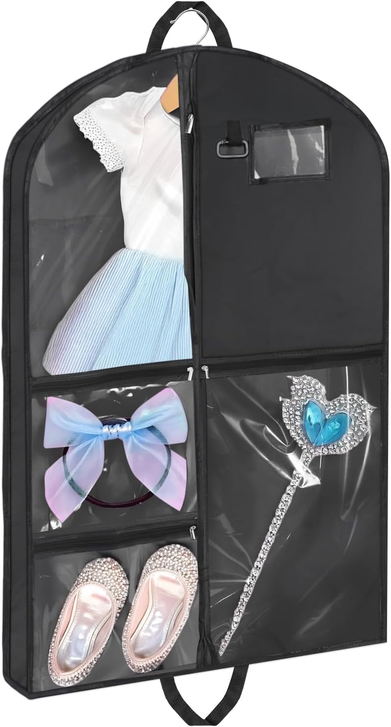 Bolsa ropa baile negra 24x40x3" impermeable para viaje