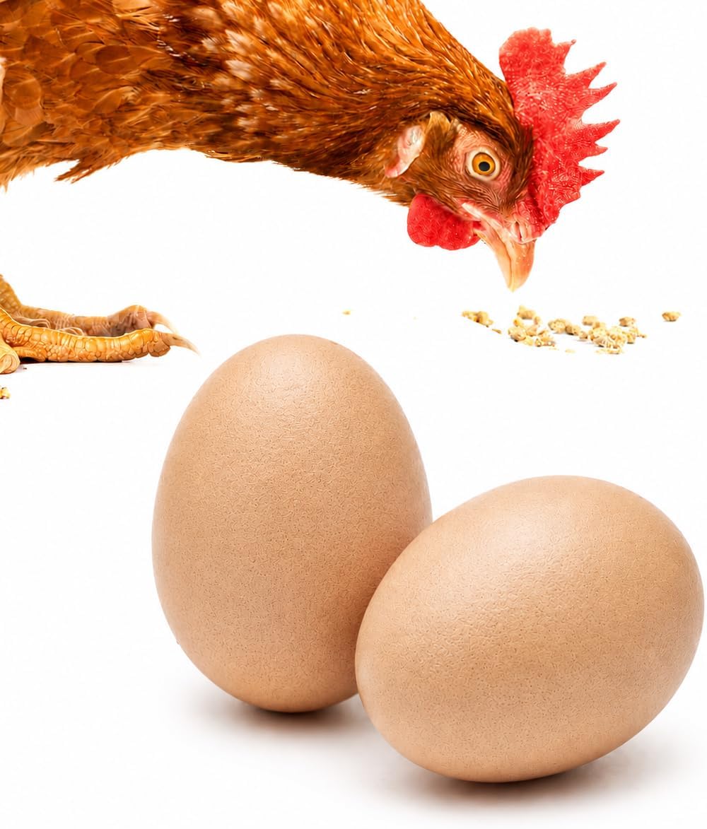 Huevos madera falsos para entrenar pájaros color marrón pack 2