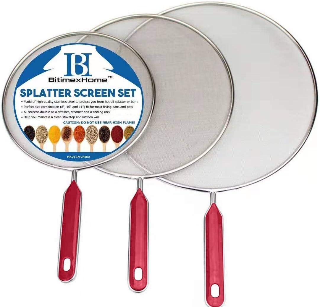 Pantalla anti salpicaduras sartén hierro 8-11pulg set 3
