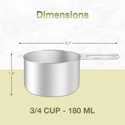 Taza medidora 3/4 taza con cuchara acero inox