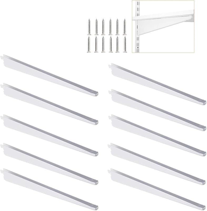 10 Soportes alambre ajustables 15" estantería doble blanco