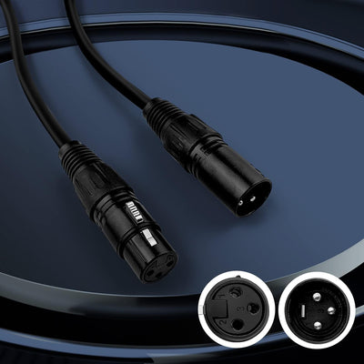 Cable DMX 50ft Pack 2 Cables XLR 3 Pines Macho a Hembra