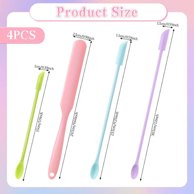 4 Pzas Espátulas Silicona Mini para Cremas y Cosméticos