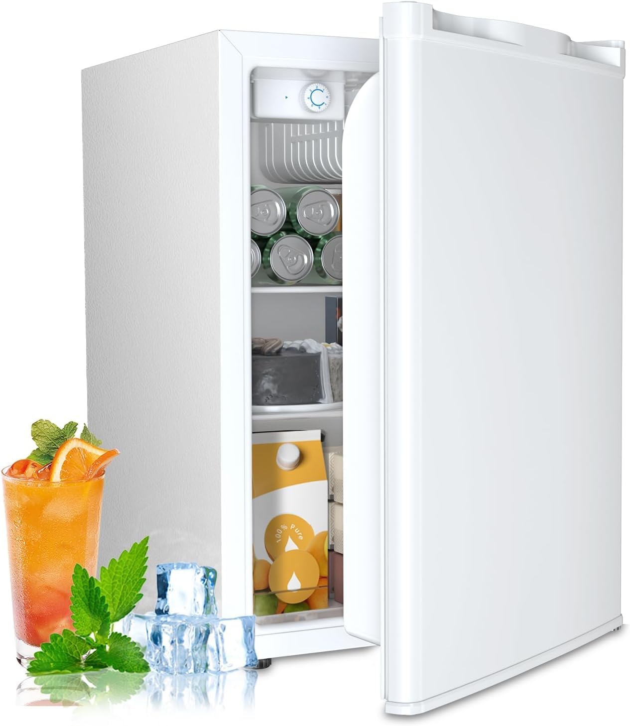 Minirefrigerador 2.56ft³ con congelador termostato ajustable