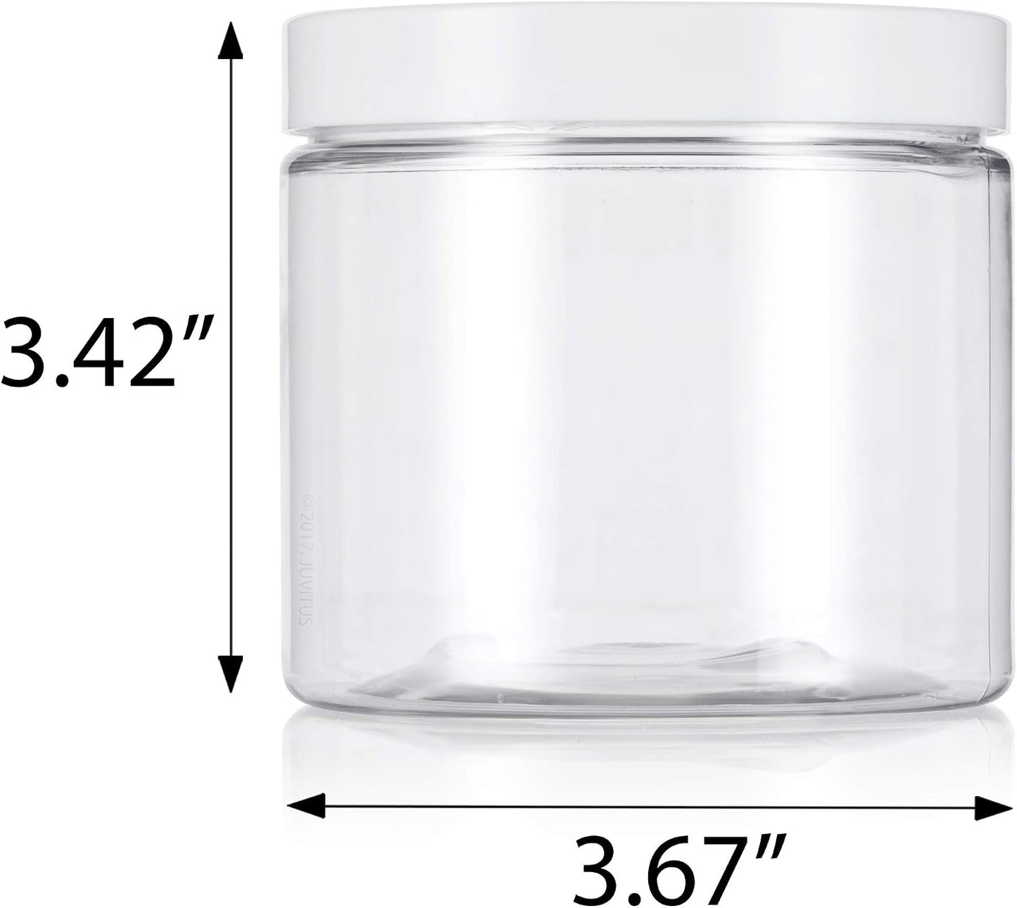 Tarro PET transparente 16oz sin BPA recargable 8 Pzas