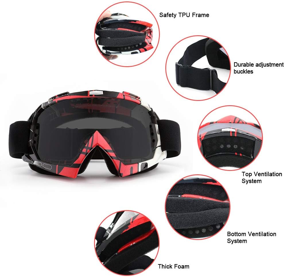 Gafas motocicleta UV400 resistentes viento polvo