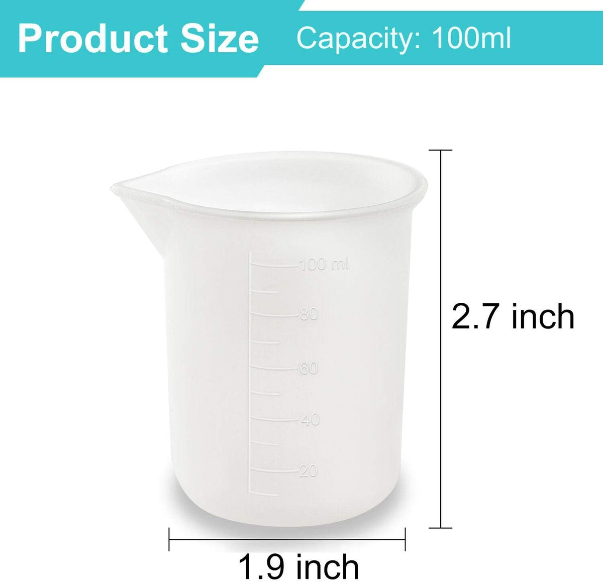 12 Vases Medidores Silicón 3.4oz para Resina Artesanías