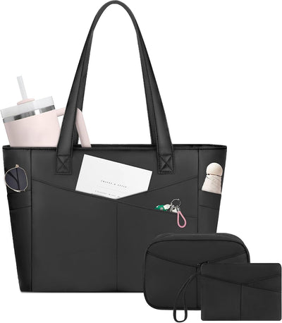 3 Bolsas Mano Mujer con Portavasos y Comp Laptop 15.6pulg