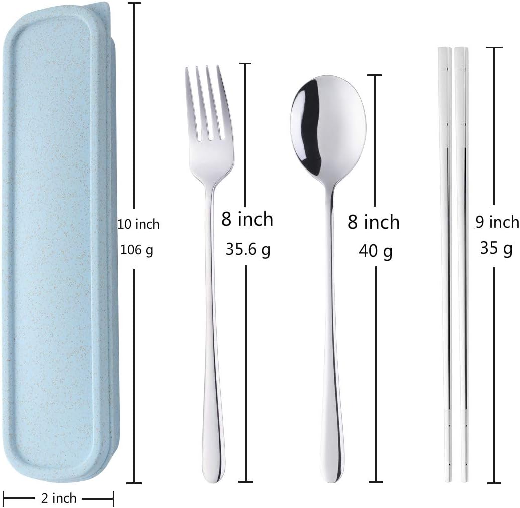 Cubiertos viaje 3 pzas acero inox 18/10 con estuche