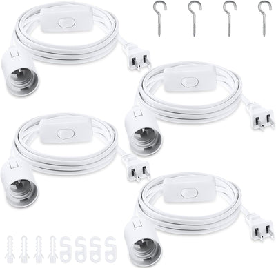 Extensión colgante 12ft con enchufe E26/E27 y ganchos