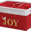Cesta Navidad roja con asas para regalos bebé