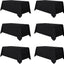 6 Manteles Rectangulares Negro 90x132pulg Poliéster