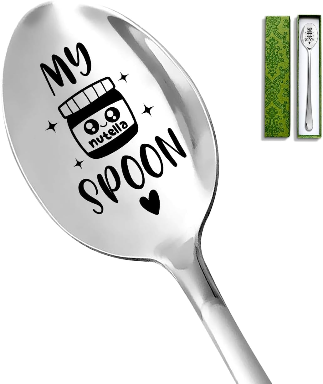 Cuchara acero inox grabada Nutella para cumpleaños y fiestas