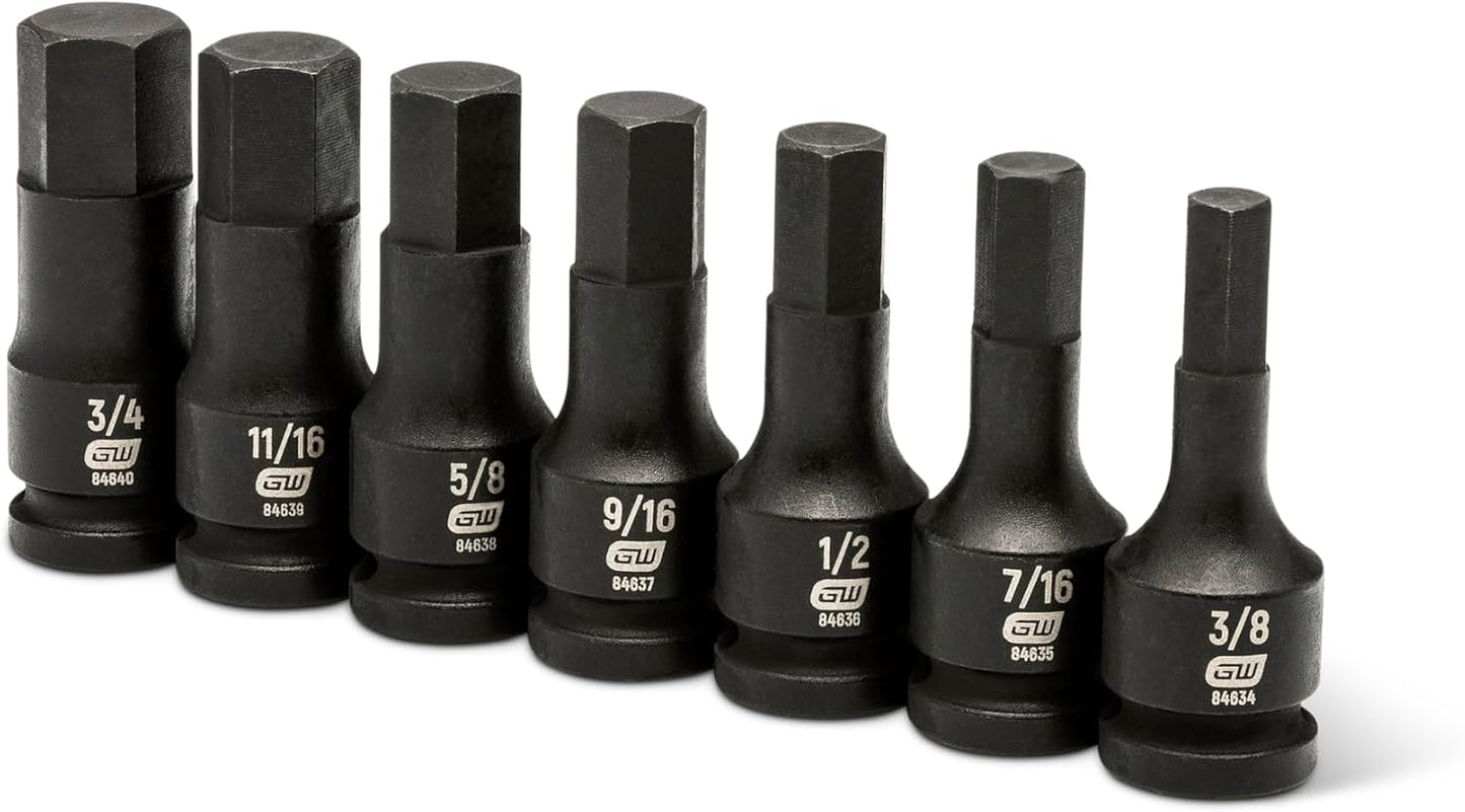 Set 7 Dados SAE Hex 1/2 Impacto GEARWRENCH