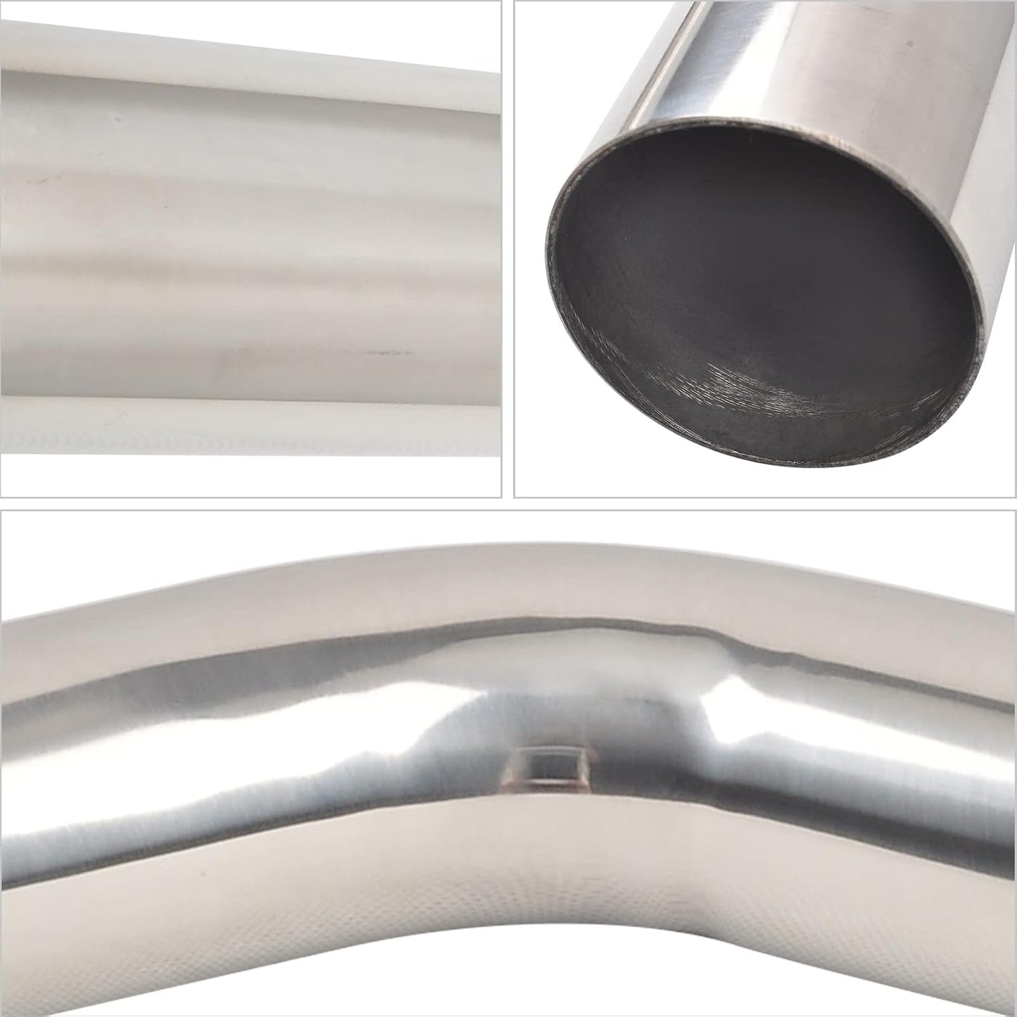 Kit tubo escape acero inox T304 3pulg curvado ajuste universal