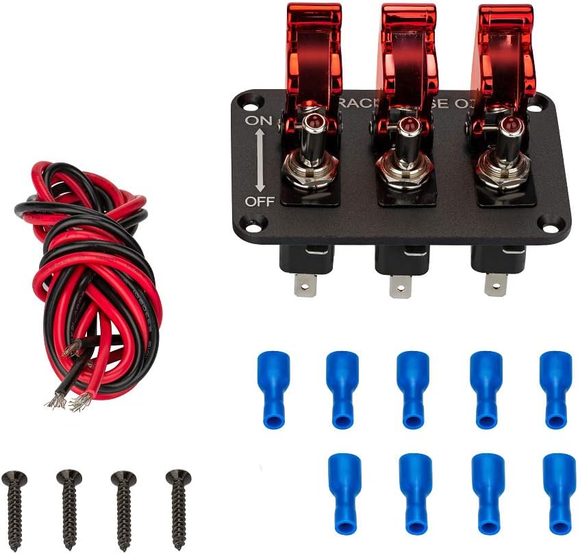 Panel interruptor palanca 12V coche carreras fibra carbono