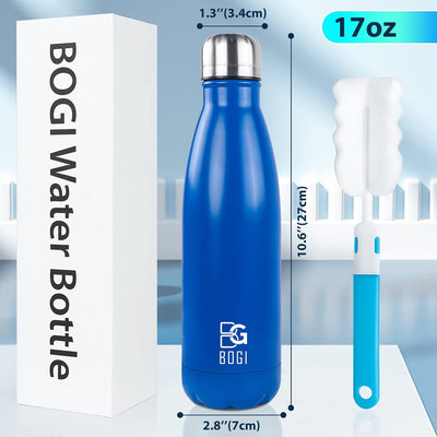 Botella agua acero inox doble pared 17oz color azul
