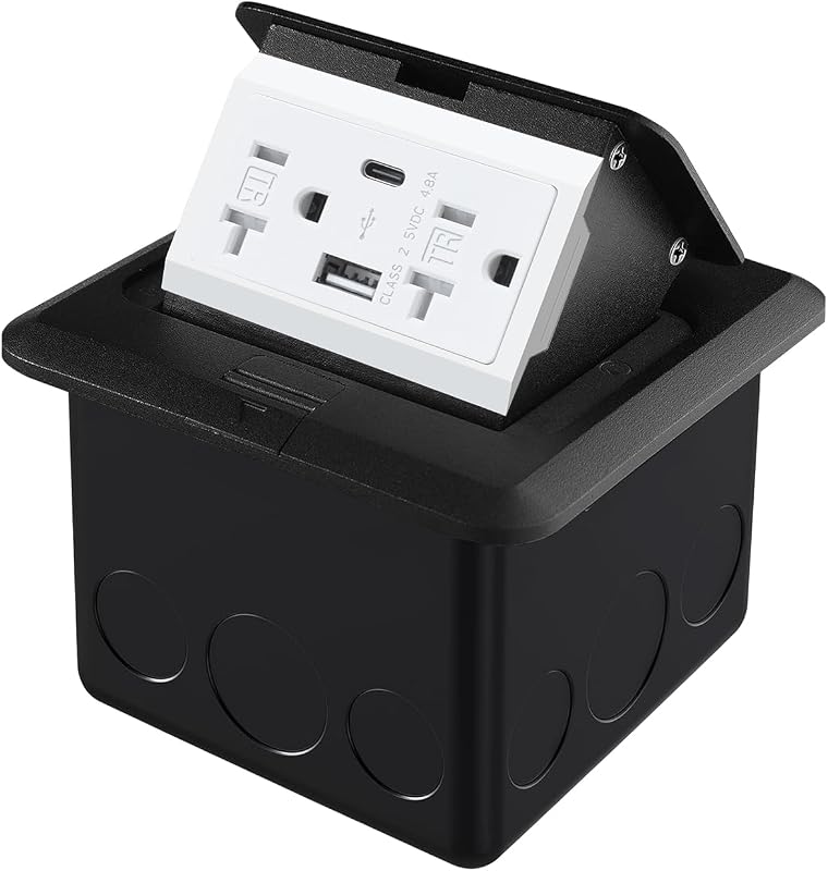 Toma corriente piso cocina con cubierta acero inox 20amp USB