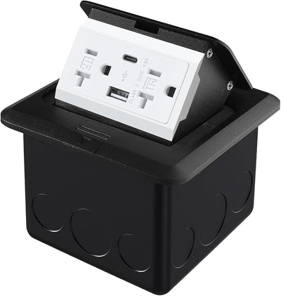 Toma corriente piso cocina con cubierta acero inox 20amp USB