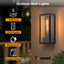 Luz Porche GFCI aluminio impermeable vidrio semillado