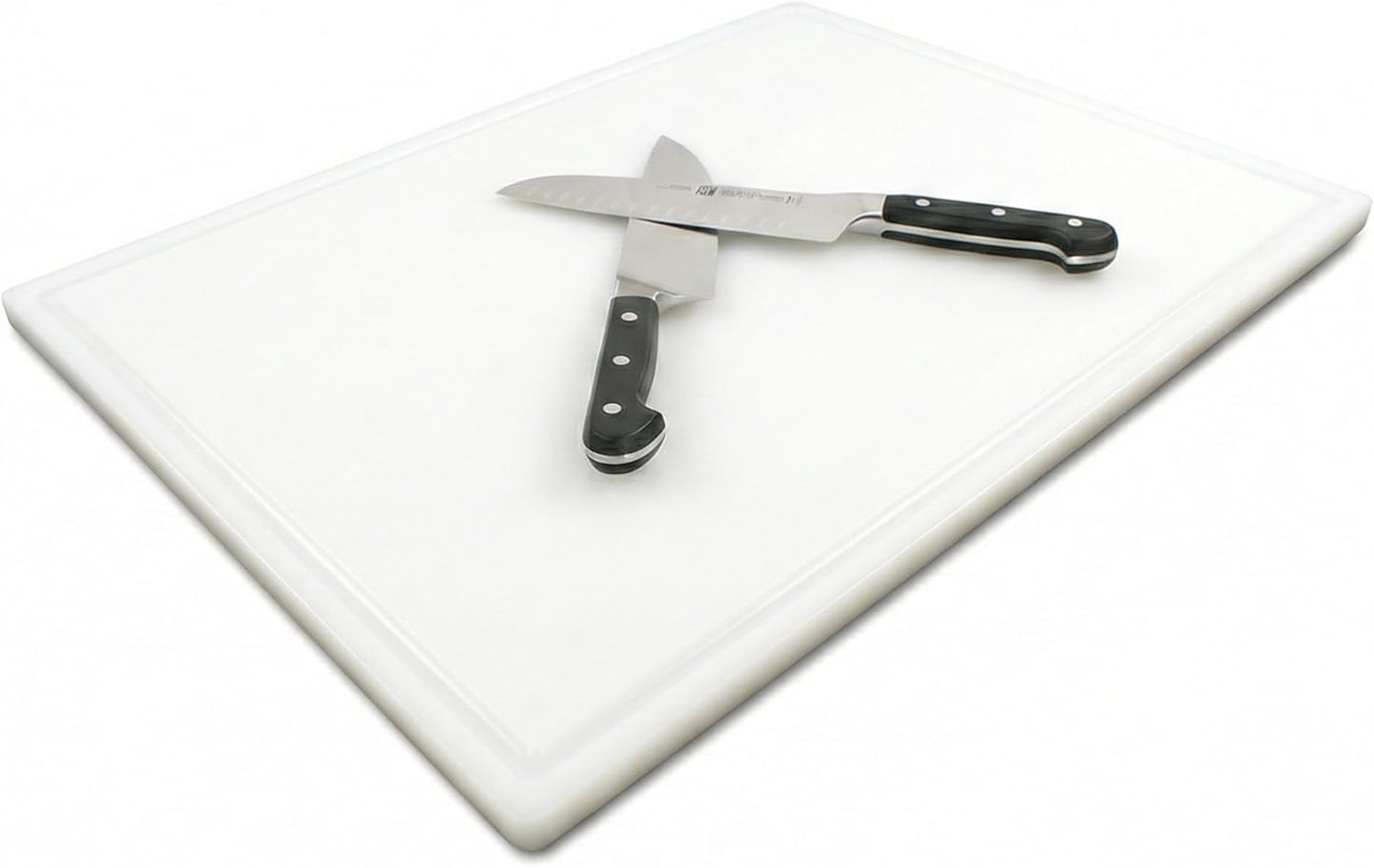 Tabla cortar plástico ranura jugos 18x12pulg blanco