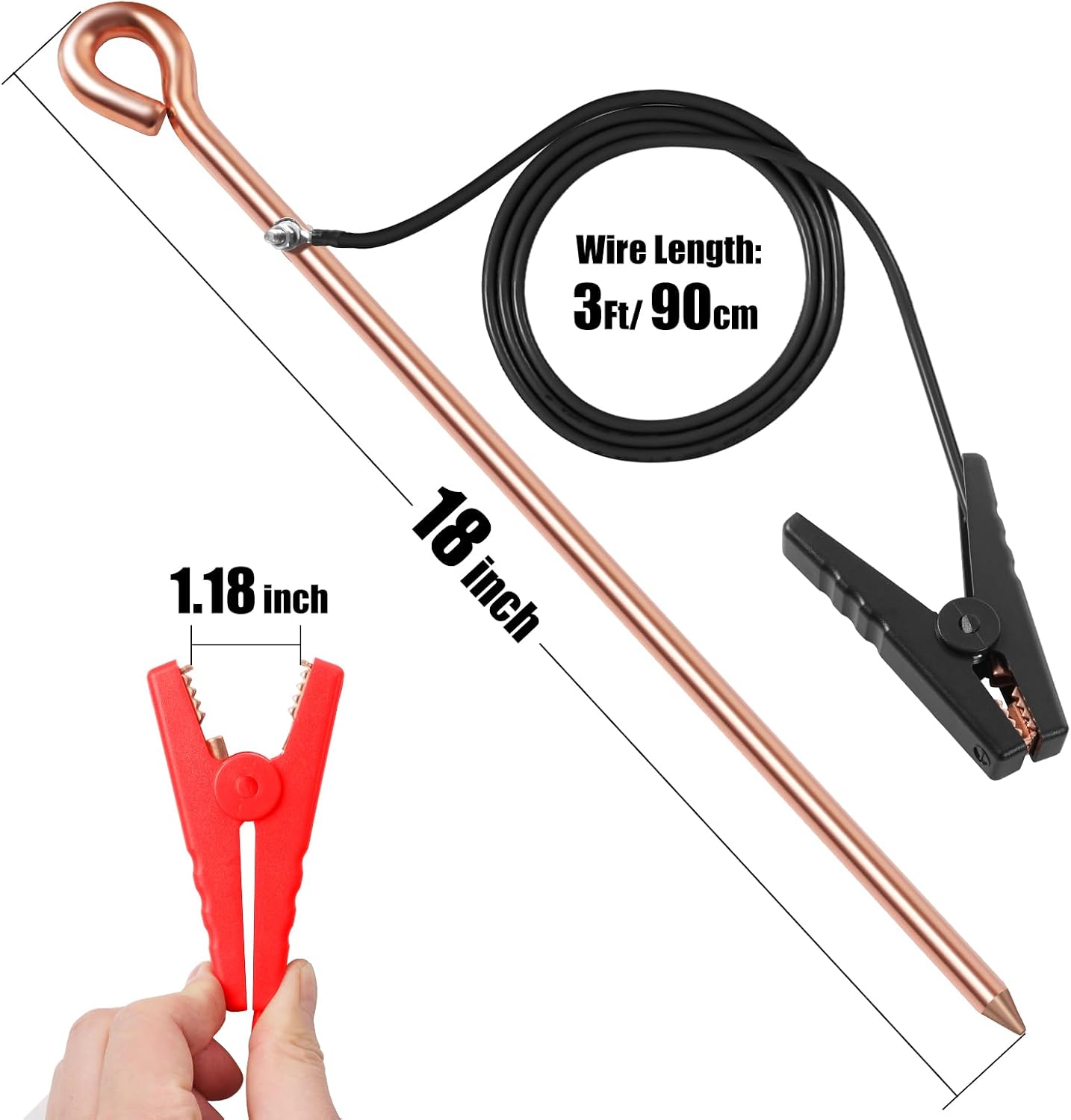 Cable cerca eléctrica solar con pinza de conexión