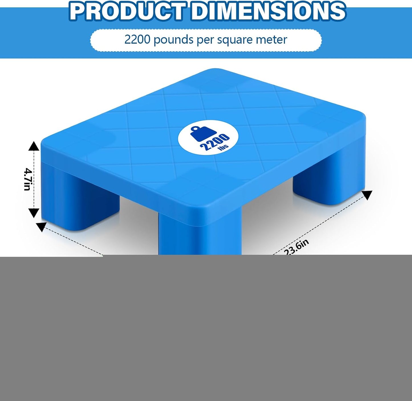 2 Palés Plástico Impermeable Almohadilla Sótano