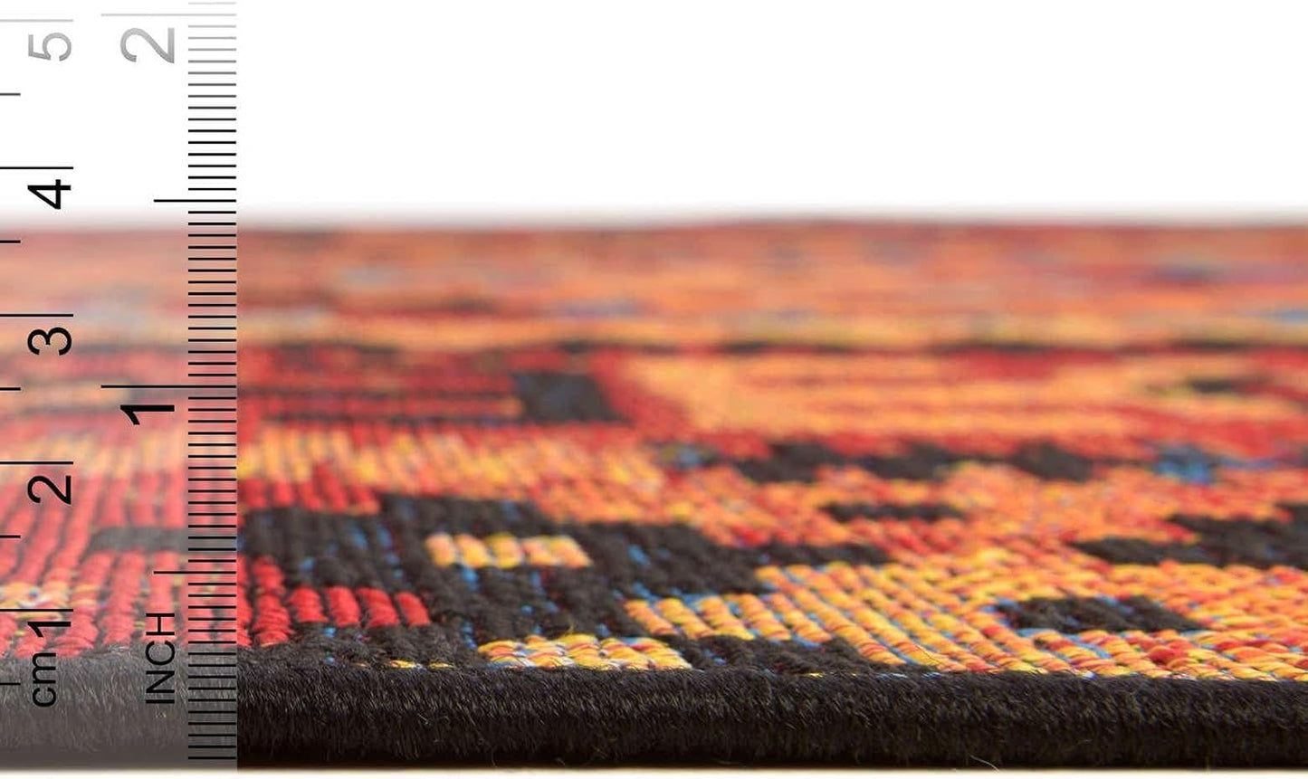 Alfombra área Tortuguero 2x6ft1pulg multi/azul