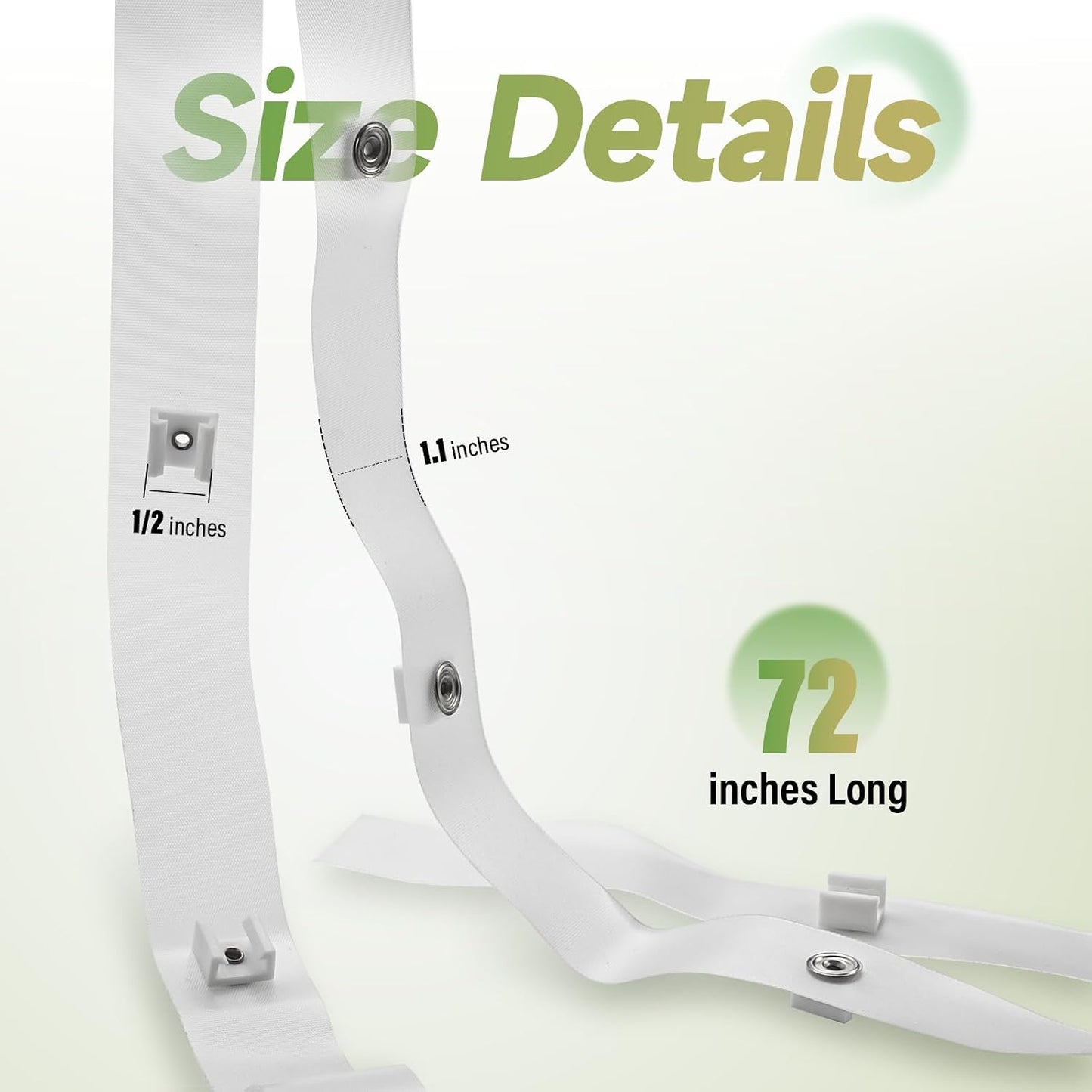 Cinta deslizante cortina RV transparente 1/2" set 2