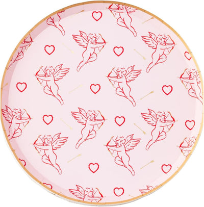 Platos papel rosa 8pulg para fiesta paquete 8