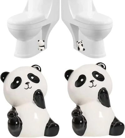 Tapas decorativas para inodoro panda negro y blanco