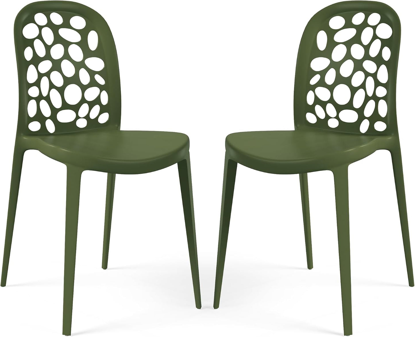 2 Sillas Patio Apilables Modernas para Exterior