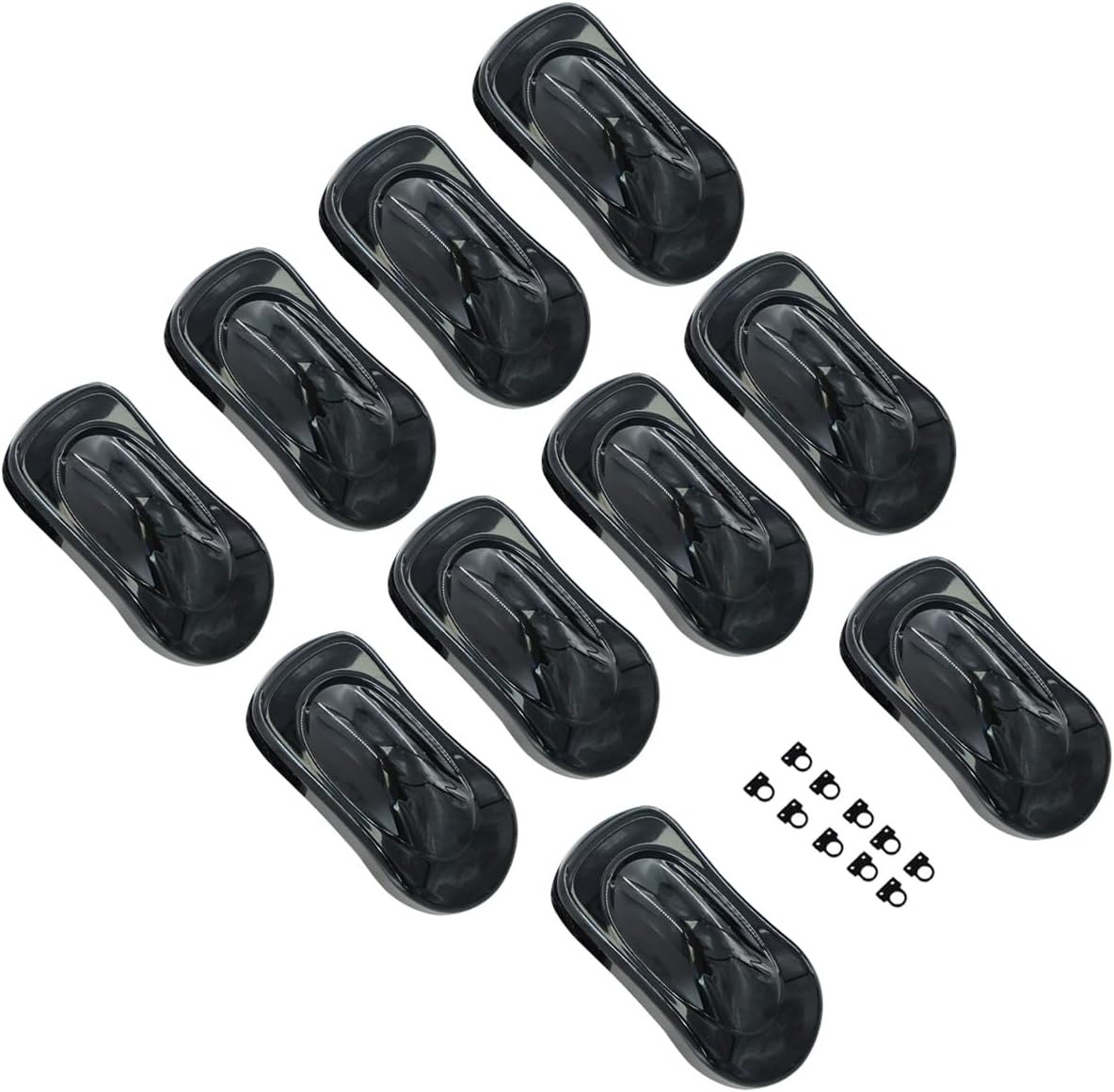 10 Pzas Formas Auto Plástico ABS para Muestra Pintura Negro