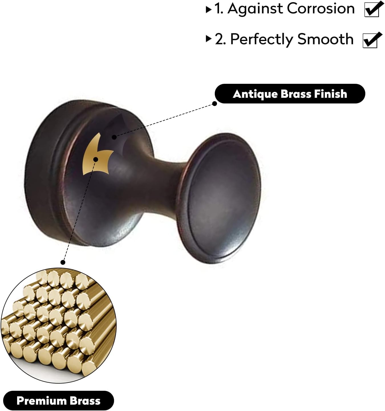 5 Pzas Gancho Ropa Bronce Cama Baño Estilo Rustico