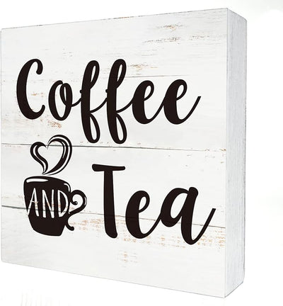 Letrero madera café té caja madera decoración cocina hogar