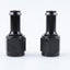 6AN Hembra 3/8 Barb Giro Tubo Aluminio Negro Pack 2